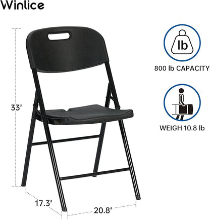 90 Pack Thicker 800 LBS Black Folding Chairs, Commercial Grade Folding Chair, Foldable Chairs for Events