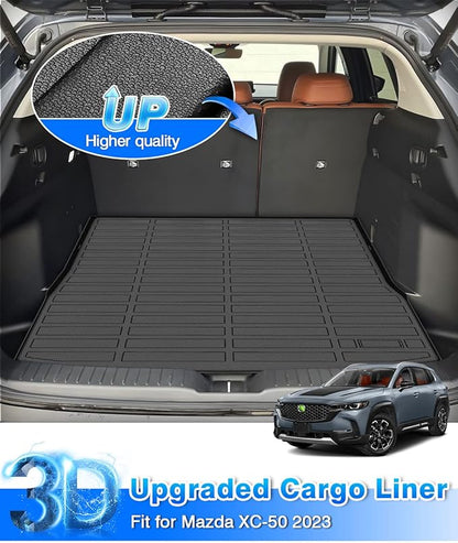 Cartist Cargo Liner Custom Fit for for Mazda CX-50 2023 2024 Accessories All Weather Rear Trunk Mat High Side Waterproof TPE Black