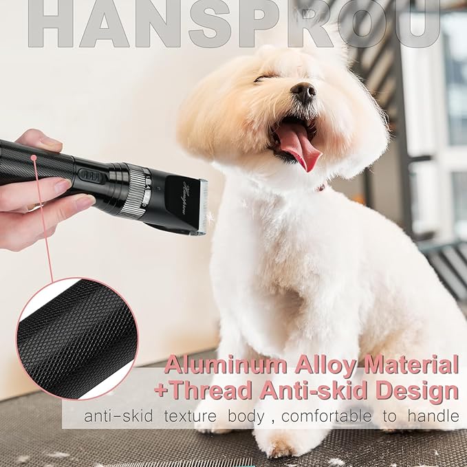 Dog Grooming Clippers, Upgraded 36V Heavy Duty Pet Clippers, Professional Dog & Cat Shaver for Thick Coat, Corded Pet Hair Trimmer with Guard Combs & Brush