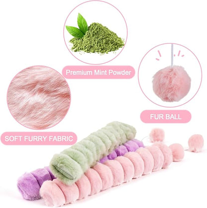 Cat Toy Pillows 3 Pack, Quiet Long Catnip Cat Kicker Toys for Indoor Cats, Interactive Kitten Toys, 14.6in/37cm