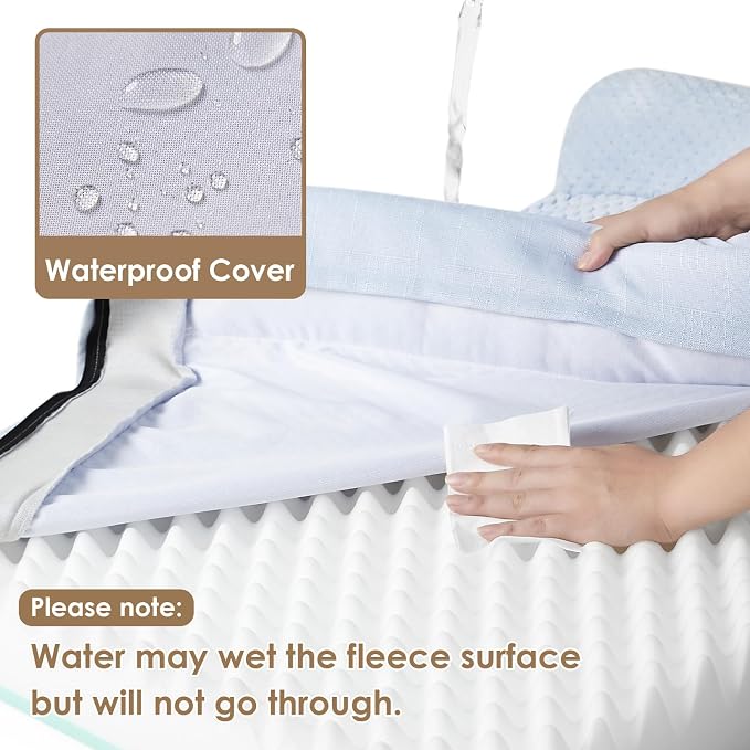 EHEYCIGA Orthopedic Dog Bed Medium Size, Memory Foam Dog Bed, Washblue | Small Dog Sofa with Washable Removable Cover, Waterproof Pet Couch for Crate with Nonskid Bottom, 30x20x6