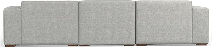 SIMPLIHOME Rex Left-Facing Modular Sectional Sofa in 100% Recycled Polyester Tightly Woven Performance Fabric, Pale Grey, 102-inches Wide, 4-Seater L-Shaped Couch with Left Chaise for Living Room