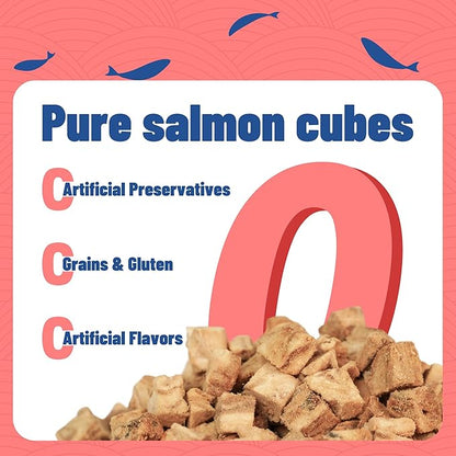 Just Try 6.70 oz Freeze-Dried Salmon Dog Treats & Cat Treats Food Topper- Single Ingredient, Grain-Free, High Protein Snack for Training