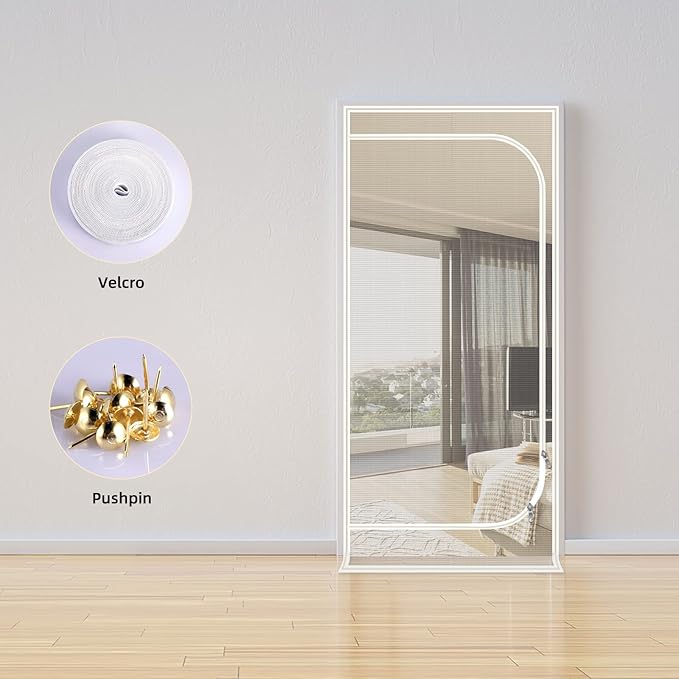 Upgraded Pet Screen Door Opening Fits Doors Up to 36"x84",Heavy Duty Cat Proof Mesh Screen Door with Zipper Closure,Prevent Cats Running Out from Home,Bedroom,Living Room,Kitchen,(White)