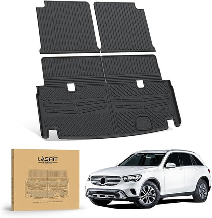 LASFIT Cargo Mat & Backrest Mats Fits for Mercedes Benz GLS 2017-2019 350d / 450/550 / 63 AMG, GL 2013-2016 350/450 / 550/63 AMG, All Weather TPE Trunk Mat for GL&GLS Cargo Liner with Seatback