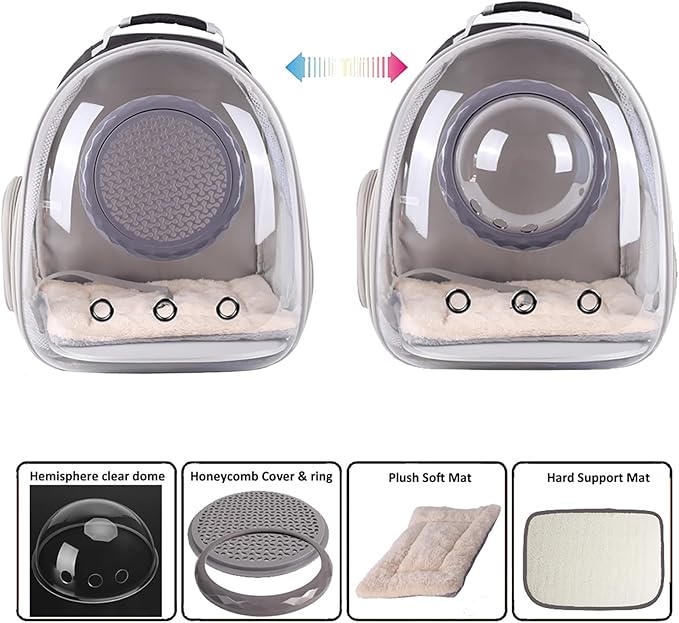 Cat Backpack Carrier, Space Capsule Astronaut Clear Bubble Front Extension to Carry Transport Cat Small Puppy Bunny, 20 Pounds Cat Bookbag