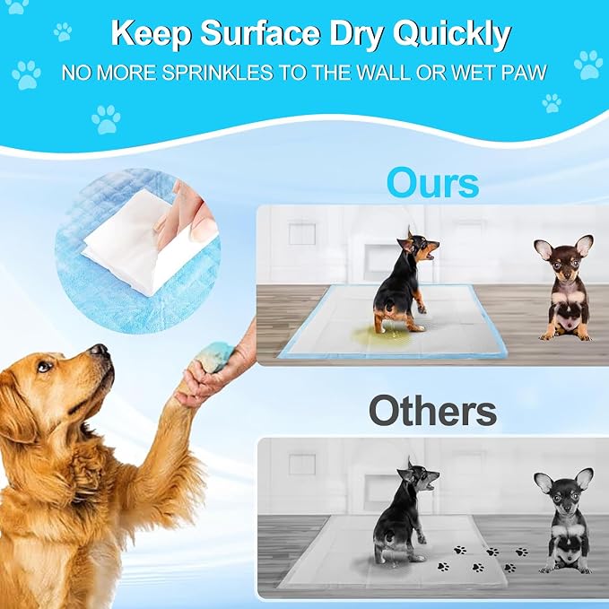 Pee Pads for Dogs 36"x48" 40 Count, Puppy Pads Extra Large, Disposable Thicken Pet Training Pads for Cats Doggie Rabbits, Incontinence Underpads Ultra Absorbent & Quick-Dry, Leakproof Potty Pads