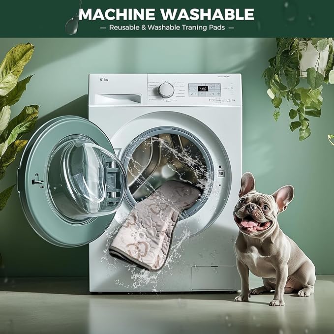FXW Washable Pee Pads for Dogs, Super Absorbent, 11" x 17", 4 Packs | Machine washable, Non-slip backing