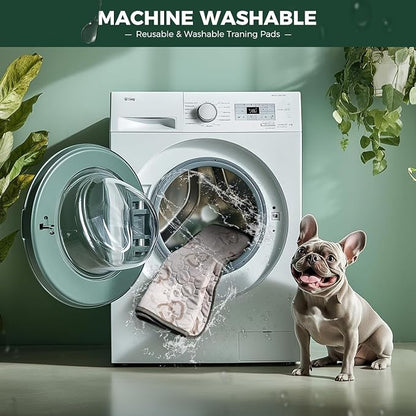 FXW Washable Pee Pads for Dogs, Super Absorbent, 11" x 17", 4 Packs | Machine washable, Non-slip backing