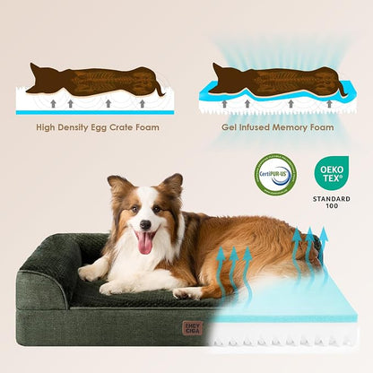 EHEYCIGA Extra Large Dog Bed Othorpedic, Memory Foam XL Dog Bed with Washable Removable Cover, Waterproof Pet Sofa Couch XLarge Size Dogs with Nonskid Bottom, 44x32x6.5, Dark Green | Washable Removable Cover, Waterproof Flat Pet Sofa Couch with Nonskid...