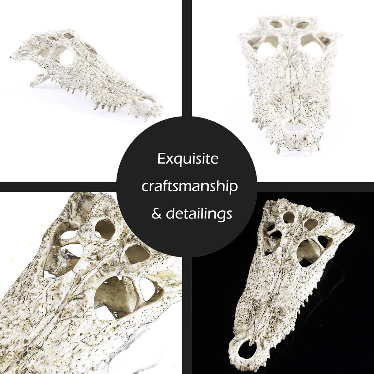 Animal Skull Fish Aquarium Hideout Decorations Cave Dinosaur Reptile Ornament Halloween Décor for Terrarium Large Betta Decor Bones