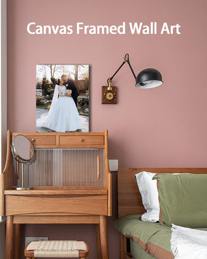 AbcCustomize Canvas Prints with Your Photos, Personalized Photo To Canvas Print for Bedroom, Living Room, Farmhouse Office Decor,Custom Canvas Wall Art for Gifts & Keepsakes, Ready to Hang