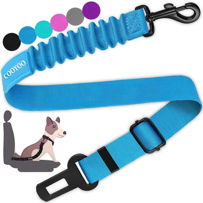 COOYOO Dog Seat Belt, Durability Retractable Dog Car Harness Adjustable Dog Seat Belt for Vehicle Nylon Pet Safety Seat Belts Heavy Duty & Elastic