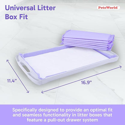 PetsWorld Universal Fit Cat Pad Refills for Litter Box, Fresh Scent, Odor Control, Pack of 400