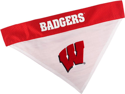 Pets First Collegiate Pet Accessories, Reversible Bandana, Wisconsin Badgers, Large/X-Large