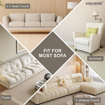 HANDONTIME Non-Slip Pet Couch Cover Washable, Plush Faux Fur Couch Protector for Cushion Pet-Friendly Sofa Covers for Dogs, Checkered Diamond Sectional Covers Dog Mat for Sofa (Grey, 35.6" x 82.7")