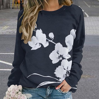 Womens Long Sleeve Tops Y2k Japanese Art Print Sweatshirts Fall Pullover for Women Crewneck Vintage Shirts Boho Tops