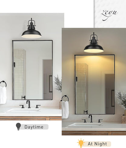 zeyu 2 Pack Barn Sconce Wall Lighting, Vintage Wall Mount Light Fixture, Indoor Wall Sconce Lighting in Matte Black Finish, 016-1B-2PK BK