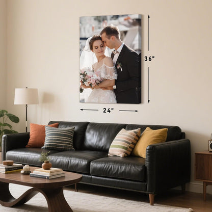 Personalized Custom Canvas Prints with Your Photos & Text, Customized Picture Print, Transform Own Images Into Framed Wall Art Digitally Printed Photo to Canvas, Keepsakes Gifts for Family 16x24’’