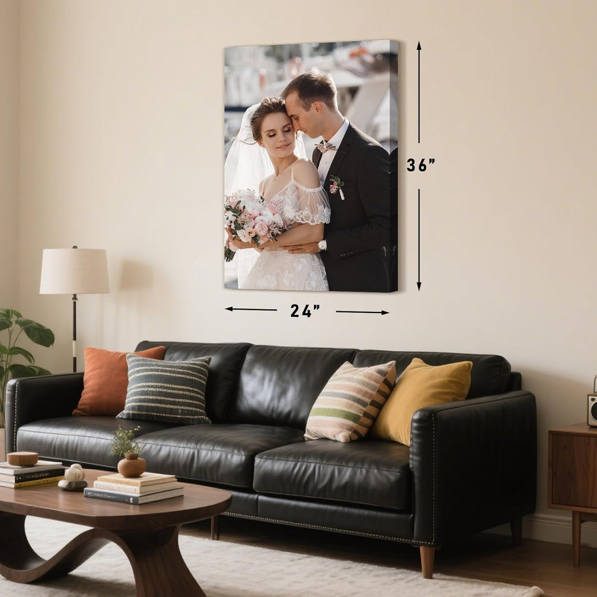 Personalized Custom Canvas Prints with Your Photos & Text, Customized Picture Print, Transform Own Images Into Framed Wall Art Digitally Printed Photo to Canvas, Keepsakes Gifts for Family 12x18’’
