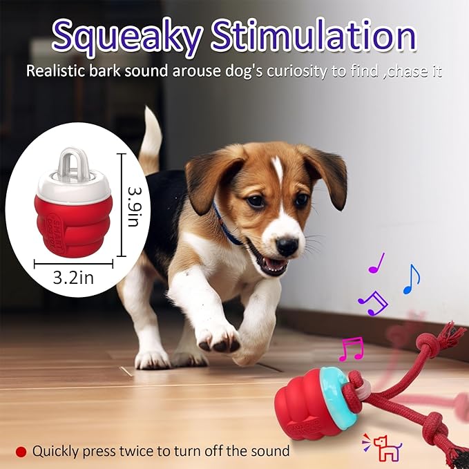 Interactive Dog Toys with Motion Activated, Squeaky Dog Toy Active Rolling Ball Wicked Ball for Daily Training