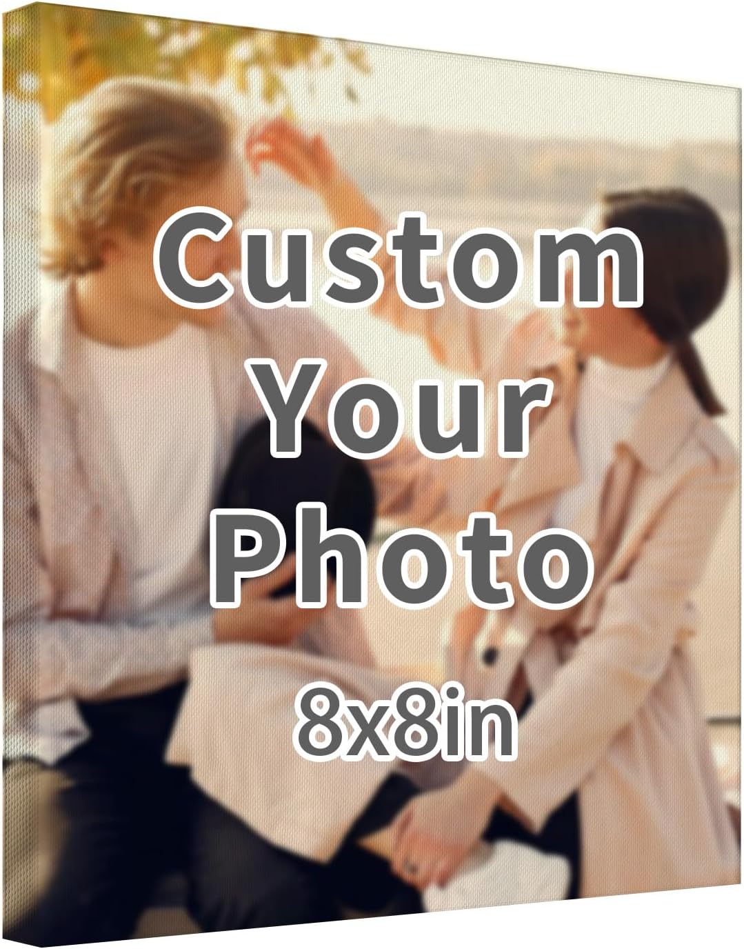 Custom Canvas Prints With Your Photos, Personalized Custom Canvas Wall Art, Customized Wall Art For Bedroom Unique Gift For Christmas Valentine'S Day Wedding Housewarming For Mom Women And Men 8×8