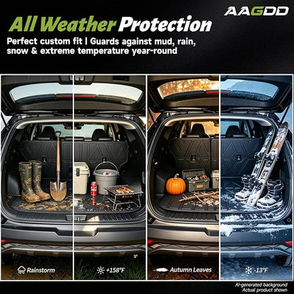 Cargo Trunk Mat with Backrest Mats for Hyundai Tucson 2022-2026,All Weather Protection TPE Heavy Duty Cargo Liner Tucson Accessories,Not for PHEV (Plug-in Hybrid Models) & Tucson N Line
