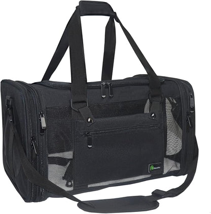 Soft-Sided Pet Carrier for Cats Small Dogs of 15 Lbs Medium Black