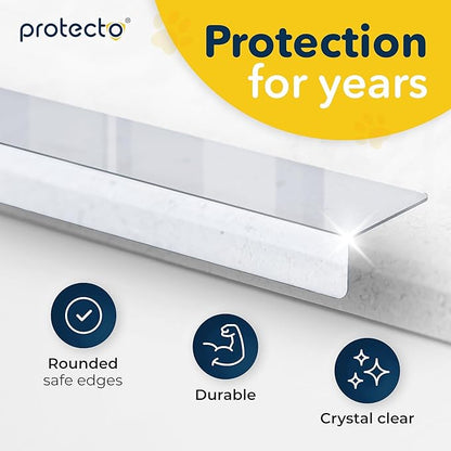 PROTECTO Window Sill Protector from Dogs 35.5 x 3.25 Clear Window Guards from Cats Scratching, Chewing & Clawing | Keep Your Sills Smooth & Paws Safe | Ultra Strong Window Sill Cover Protection