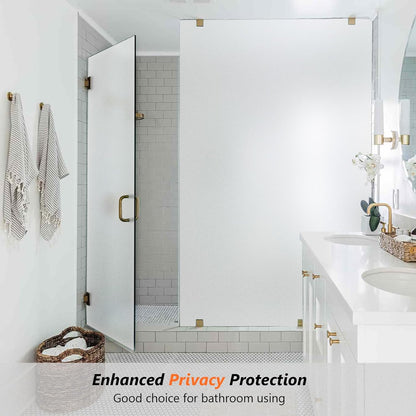 Kromapolis Window Privacy Film Frosted Glass Window Film, Heat Blocking Privacy Film for Glass Windows, Static Cling Non-Adhesive Frosting Window Stickers for Door Home (Frosted, 29.5 x 157.4 inch)