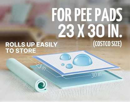 Dog Pee Pad Holder Tray Fits for 30” x 23” Pee Pads - 1 Pack - Turquoise | Corner Lock Holes, Raised Edges, Non-Spill, Easy to Clean Silicone Dog Potty Tray Holder, For Indoor Floor Protection