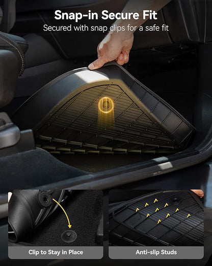 3W Floor Mat Fit Toyota Sienna 2021-2026 (Only for 8 Seat), TPE All Weather Custom Fit Floor Liner for Toyota Sienna LE/XLE, Full Cover Protection 2nd and 3rd Row Car Mats, Black