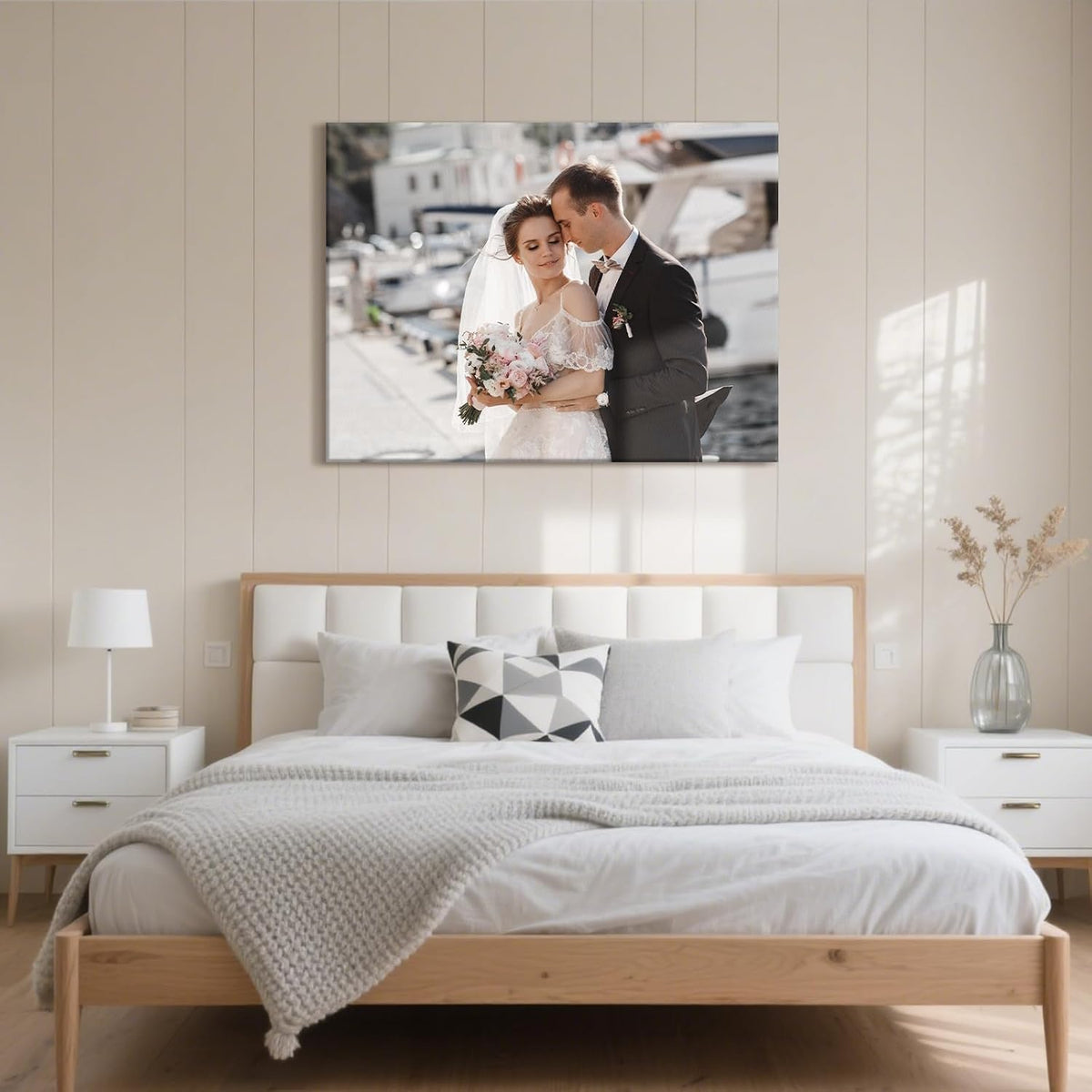 Personalized Custom Canvas Prints with Your Photos & Text, Customized Picture Print, Transform Own Images Into Framed Wall Art Digitally Printed Photo to Canvas, Keepsakes Gifts for Family 24x18’’