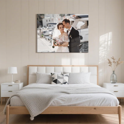 Personalized Custom Canvas Prints with Your Photos & Text, Customized Picture Print, Transform Own Images Into Framed Wall Art Digitally Printed Photo to Canvas, Keepsakes Gifts for Family 24x18’’