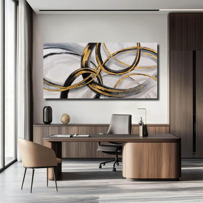 SOUGUAN Black Art Modern Art Picture for Bedroom Gray Abstract Oil Painting Home Decorations for Living Room Dining Room Office 24"x48"