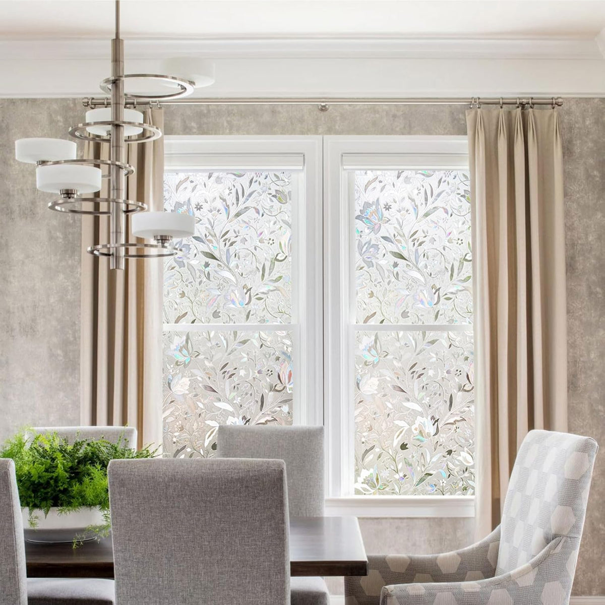 Kromapolis Window Film - Privacy Frosted Glass Covering, Static Clings, Non-Adhesive, No-Glue (23.6 x 157.4 inch)