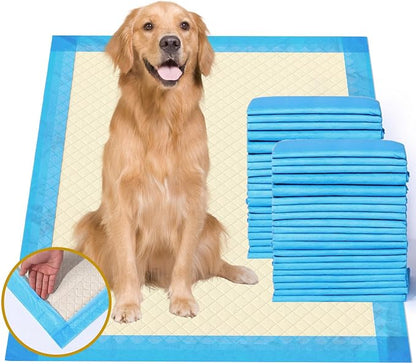 Gardner Pet Ultra Absorbent Thicker Dog Pee Pads Extra Large XL 27.6"x33.5" Leak-Proof Odor-Control Blue Puppy Training Pads Full Edge-Wrapping Pad for Dogs, Puppies, Doggie, Cats, Rabbits - 30 Ct