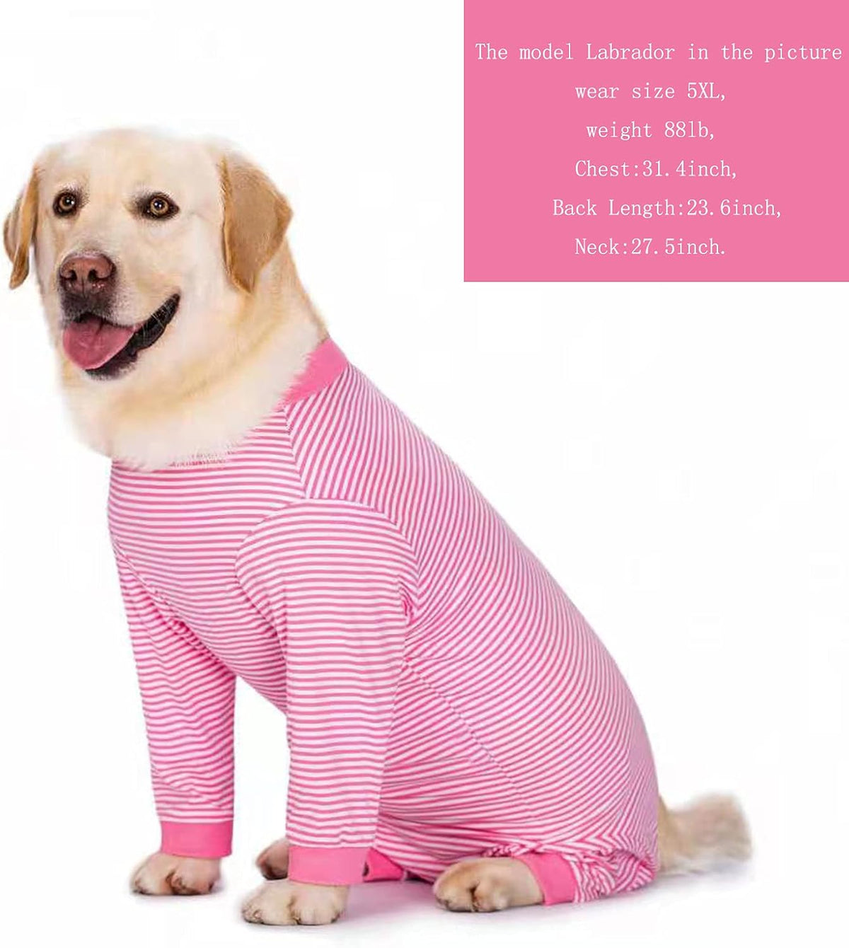 Yeapeeto Dog Onesie Surgery Recovery Suit for Large Medium Bodysuit Dogs Pajamas PJS Full Body for Shedding, Prevent Licking, Wound Protection, Cone Alternative (6X-Large (Pack of 1), Pink)