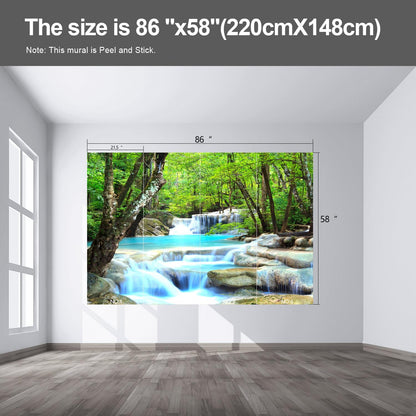 Forest Landscape Wall murals Woodland Tree Peel and Stick Wallpaper for Bedroom Living Room - 58"x86"
