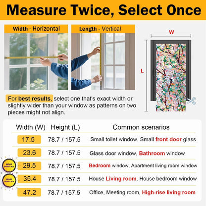 Rainbow Window Privacy Film Decorative, 3D Decals Stained Glass Clings, Static Cling Sticker, Suncatcher Windows Cover Tint for Home, 29.5 Inch x 157.4 Inch