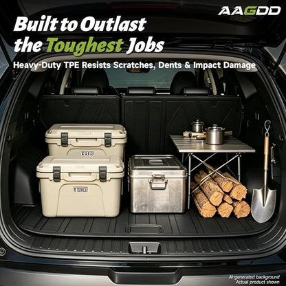 Cargo Trunk Mat with Backrest Mats for Hyundai Tucson 2022-2026,All Weather Protection TPE Heavy Duty Cargo Liner Tucson Accessories,Not for PHEV (Plug-in Hybrid Models) & Tucson N Line
