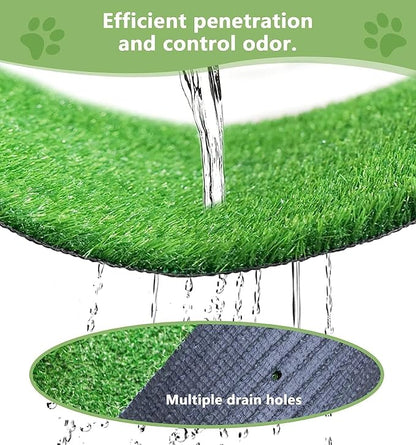 Artificial Grass for Dogs Pee Tray Fake Grass Mat for Professional Puppy Potty Trainer Replacement Dog Grass Pad for Indoor and Outdoor 39.3 x 31.4 Inch (Pack of 1)