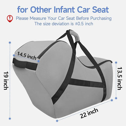 YOREPEK Infant Car Seat Travel Bag Compatible with UPPAbaby MESA V2 and Base,Fit for All Nuna Pipa Car Seat and Base, Padded Car Seat Bags for Air Travel, Carseat Cover for Airplane Travel, Grey