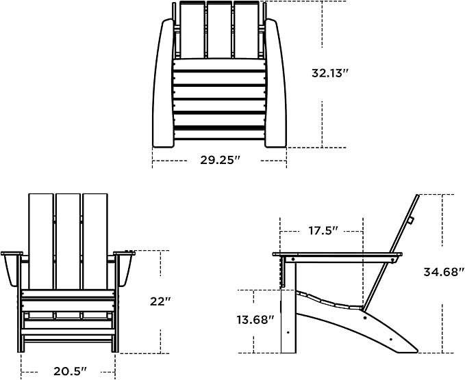POLYWOOD AD420SA Modern Adirondack Chair, Sand