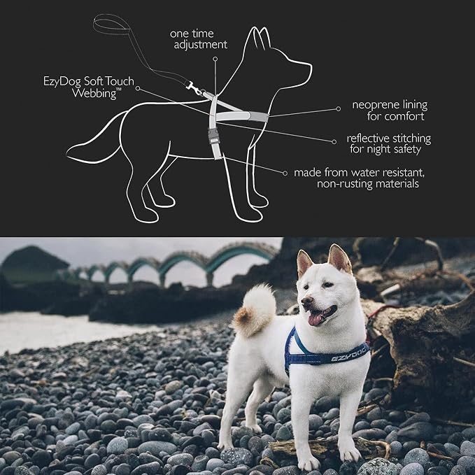 EzyDog Quick Fit Dog Harness, Soft Neoprene Padding - X-Large, Pink Camo | Fast One-Click Buckle, Adjustable Fit, Strong Reinforced Materials, Reflective Stitching, No Pull Dog Harness, Easy Walking