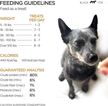 BLACK FOX Freeze-Dried Chicken Breast Training Treats for Dogs and Cats | 330 Treats, 4oz Single Ingredient, Raw, Healthy, All Natural, Human Grade, Recyclable Packaging