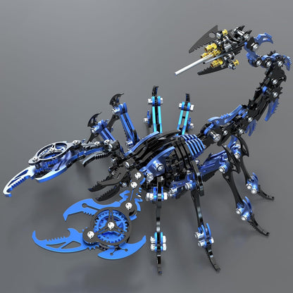 Scorpion 3D Metal Puzzles Kits for Adults Teens – 454 Pcs – Mechanical Assembly Models – 4 Hours to Build – Ideal for Gifts and Decorations (Blue and Black)