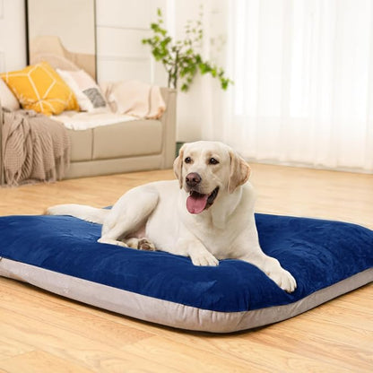Magic Dog Super Soft Medium Dog Bed, 32 Inches Orthopedic Foam Pet Beds with Anti Slip Bottom, Dog Sleeping Mattress with Removable and Washable Cover, Blue M,32'' X 24'' X 3''