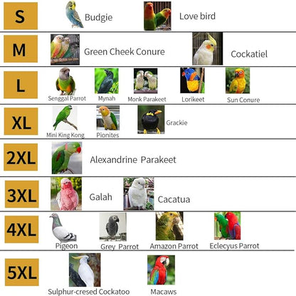 Bird Flight Harness Vest, Parrot Flight Suit with Leash, Bird Flying Clothes with Rope and Handle for Outdoor Activities (Without Leash,Cockatiel) (Without, S)