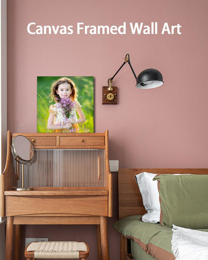 AbcCustomize Canvas Prints with Your Photos, Personalized Photo To Canvas Print for Bedroom, Living Room, Farmhouse Office Decor,Custom Canvas Wall Art for Gifts & Keepsakes, Ready to Hang